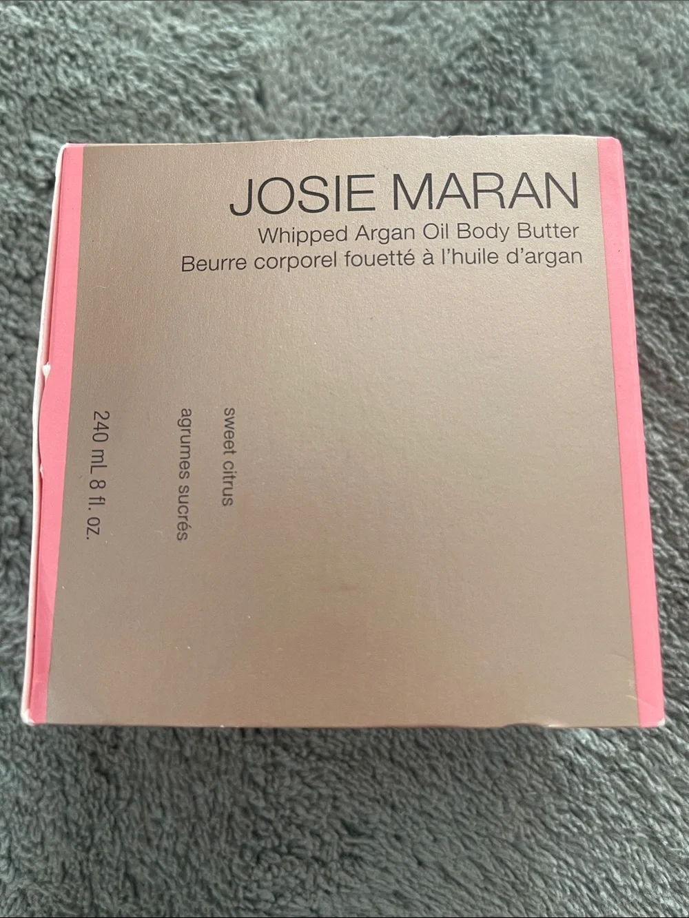 JOSIE MARAN Pink and Rose Gold Whipped Argan Oil Body Butter Box